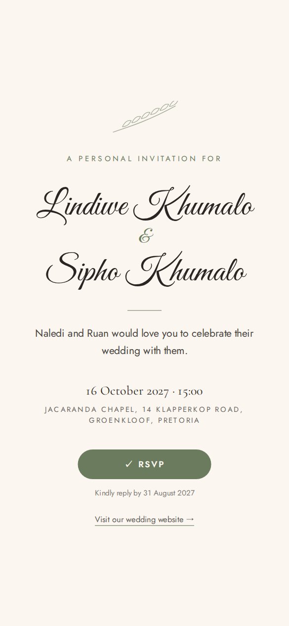 A guest’s personal invitation