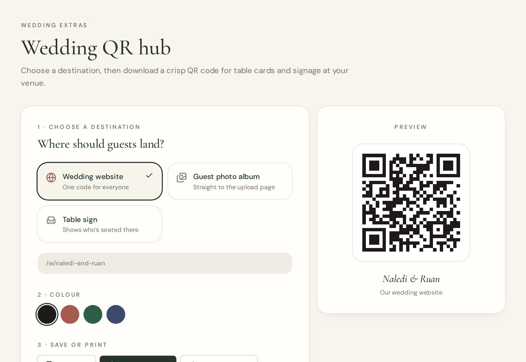 QR hub in EverWed